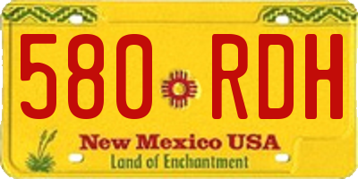 NM license plate 580RDH