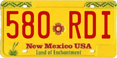 NM license plate 580RDI