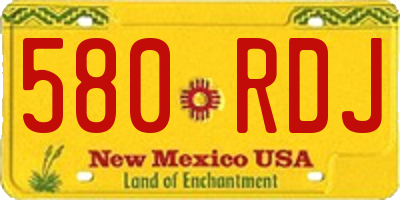 NM license plate 580RDJ