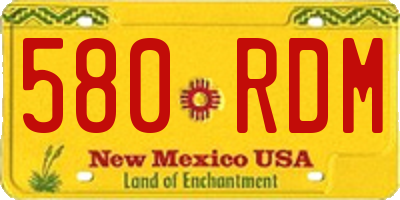 NM license plate 580RDM