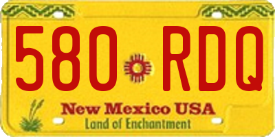 NM license plate 580RDQ