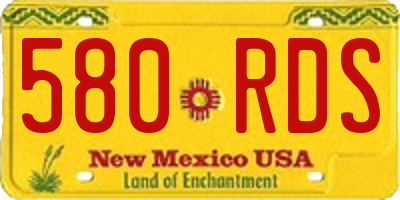 NM license plate 580RDS