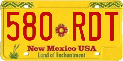 NM license plate 580RDT