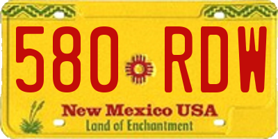 NM license plate 580RDW