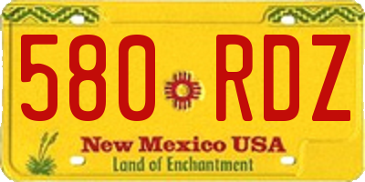 NM license plate 580RDZ