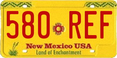 NM license plate 580REF