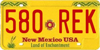 NM license plate 580REK