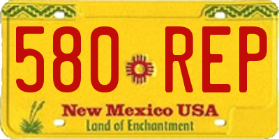 NM license plate 580REP