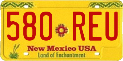NM license plate 580REU