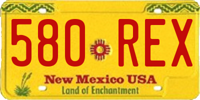 NM license plate 580REX