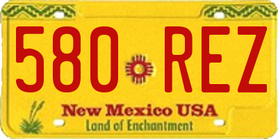 NM license plate 580REZ