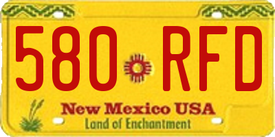NM license plate 580RFD