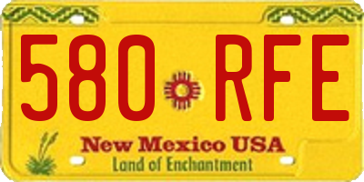 NM license plate 580RFE