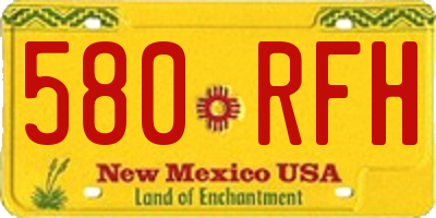 NM license plate 580RFH