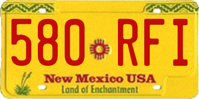 NM license plate 580RFI