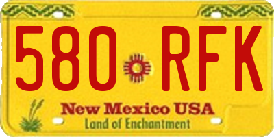 NM license plate 580RFK