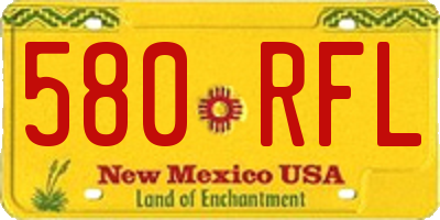 NM license plate 580RFL