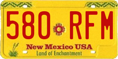 NM license plate 580RFM