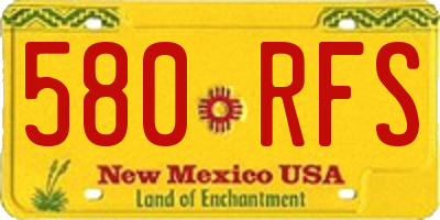 NM license plate 580RFS