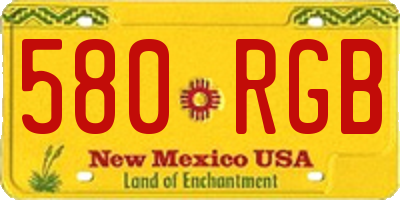 NM license plate 580RGB