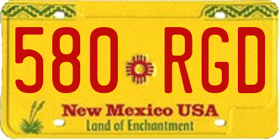 NM license plate 580RGD