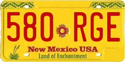 NM license plate 580RGE