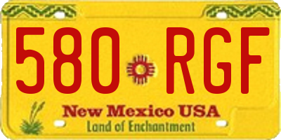 NM license plate 580RGF
