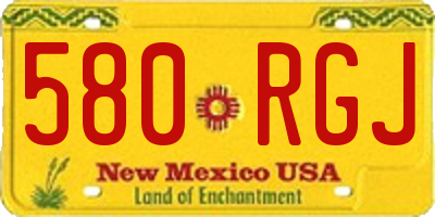NM license plate 580RGJ