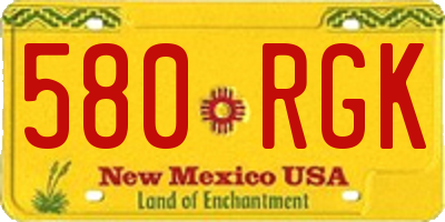 NM license plate 580RGK