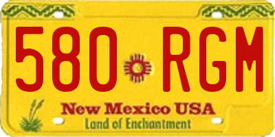 NM license plate 580RGM