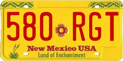 NM license plate 580RGT