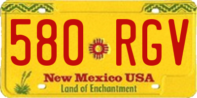 NM license plate 580RGV