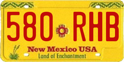 NM license plate 580RHB