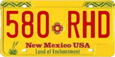 NM license plate 580RHD