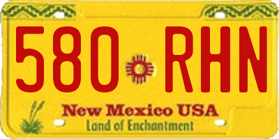 NM license plate 580RHN