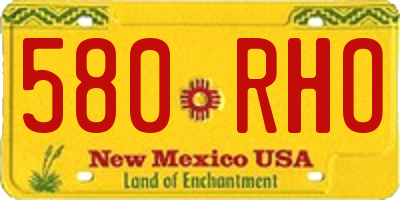 NM license plate 580RHO