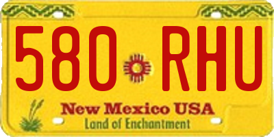 NM license plate 580RHU