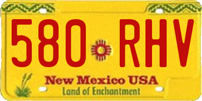 NM license plate 580RHV