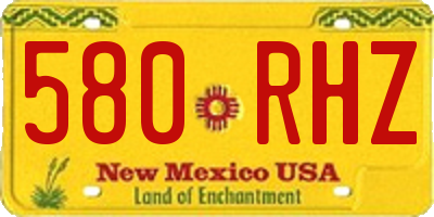 NM license plate 580RHZ