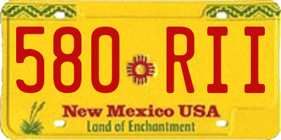 NM license plate 580RII