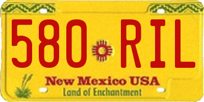 NM license plate 580RIL