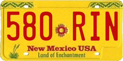NM license plate 580RIN