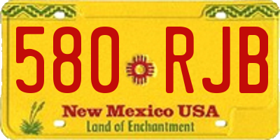 NM license plate 580RJB