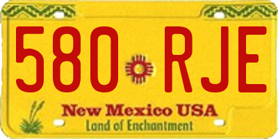 NM license plate 580RJE