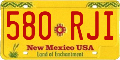 NM license plate 580RJI