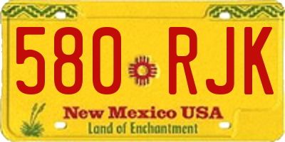 NM license plate 580RJK