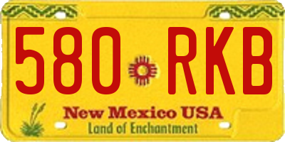 NM license plate 580RKB