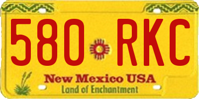 NM license plate 580RKC