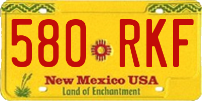 NM license plate 580RKF