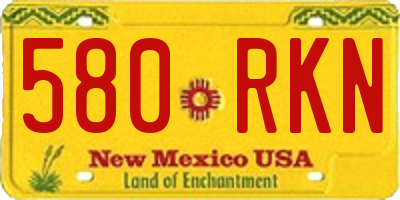 NM license plate 580RKN